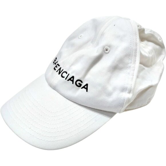 (S3) Authentic Balenciaga Cap White Cotton Luxury Vintage Designer Handbag - Picture 1 of 10